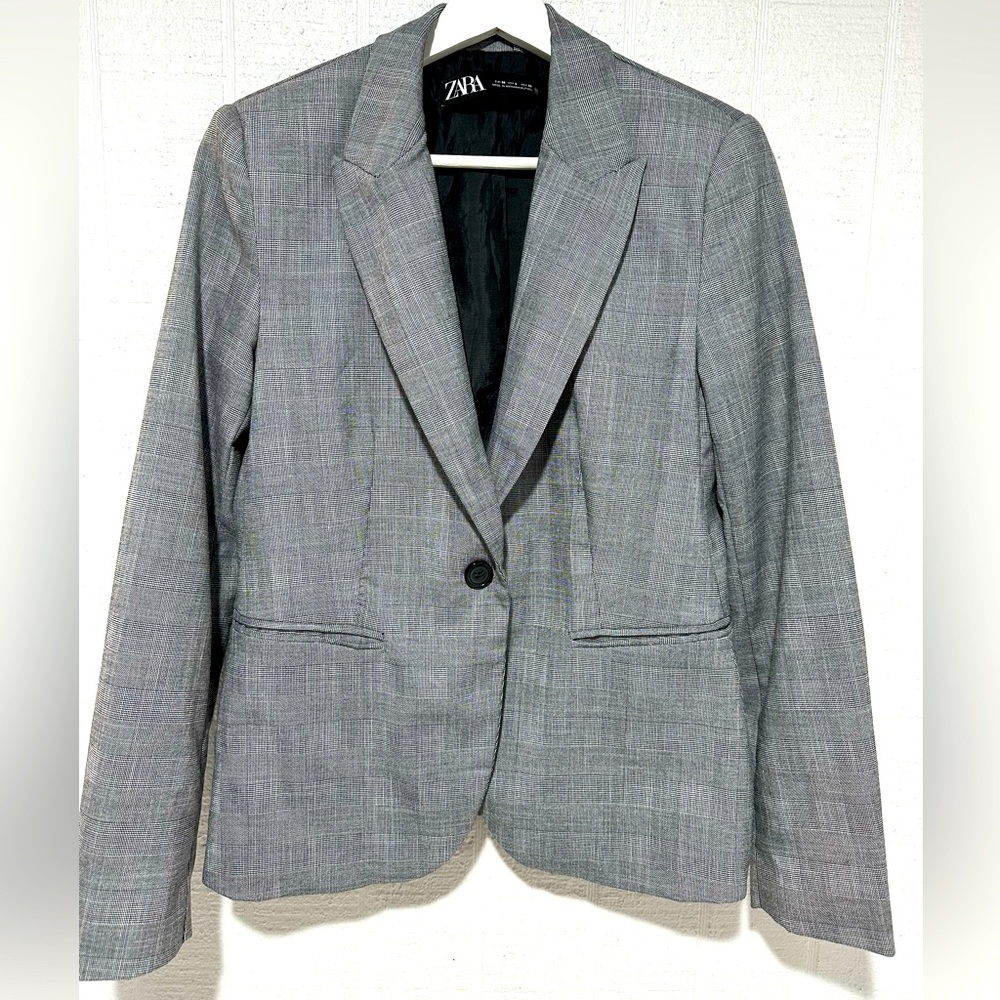 Zara plaid blazer jacket size 6